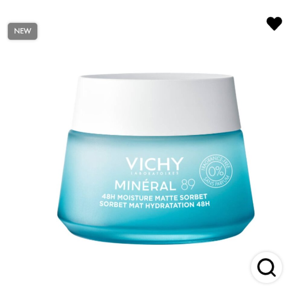 Vichy Laboratories Minéral 89 48H Moisture Matte Sorbet Fragrance-Free Gel | NEW